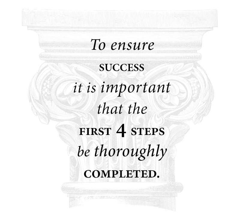 To ensure success it's important that the first 4 steps be completed
